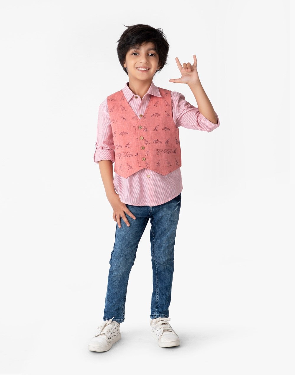 Cotton Hand Block Print Shirt And Jacket Set