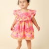 Pink Cotton Printed Dress