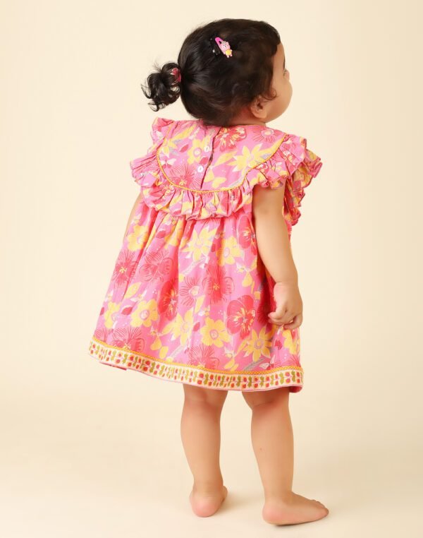 Pink Cotton Printed Dress